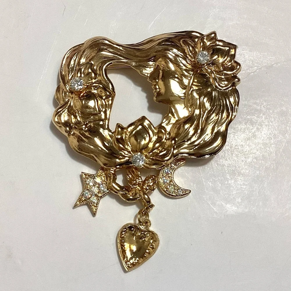 Kirks Folly Lady of the Lake Vintage Fantasy Brooch Pin